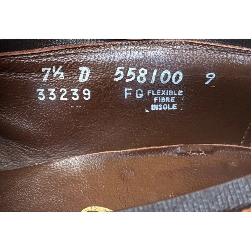 Vintage Florsheim Slip On Dress Loafers 7.5 D Designer Collection Brown Leather